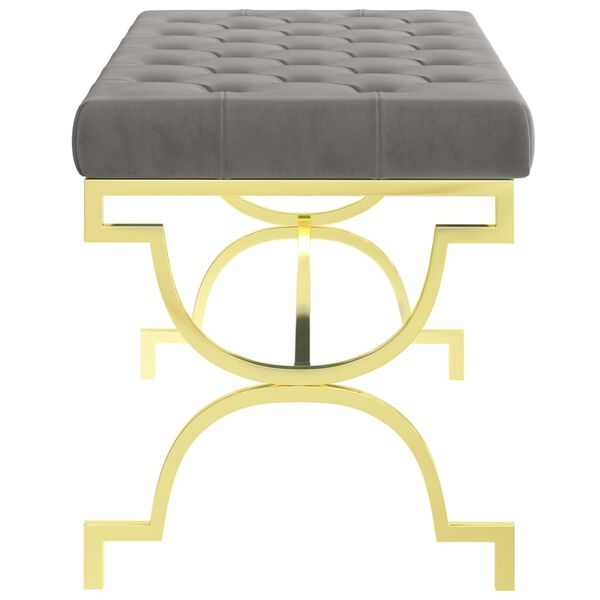 vidaXL Klupa od sivog bar&scaron;una i nehrđajućeg čelika 99 cm