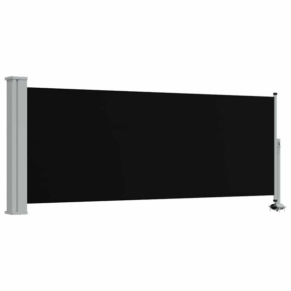 vidaXL Uvlačiva bočna tenda za terasu 100 x 300 cm crna