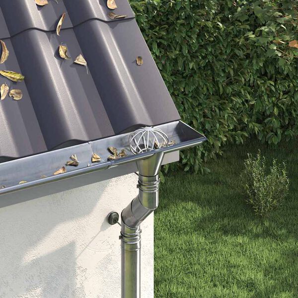 vidaXL Za&scaron;tita od li&scaron;ća za žljeb 2 pcs Srebrno 50 mm Nehrđajući čelik