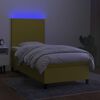 vidaXL Krevet box spring s madracem LED zeleni 90x190 cm od tkanine