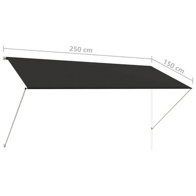vidaXL Tenda na uvlačenje 250 x 150 cm antracit