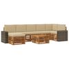vidaXL Set vanjskih sofa s jastukom 8 pcs Prirodna i bež