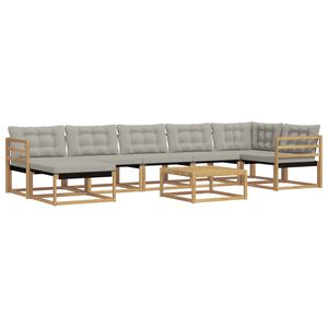 vidaXL Set vanjskih sofa 8 kom. Bijela i svjetlosiva