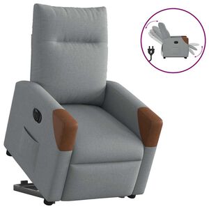 vidaXL Električni naslonjač na podizanje svjetlosivi od tkanine