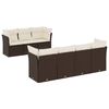vidaXL 8-dijelni set vrtnih sofa s jastucima smeđi od poliratana