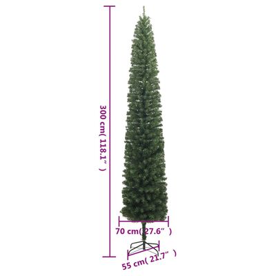 vidaXL Tanko božićno drvce 300 LED žarulja 300 cm