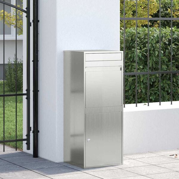 vidaXL Sandučić za pakete Crna 41 x 38 x 103 cm Cinkani čelik