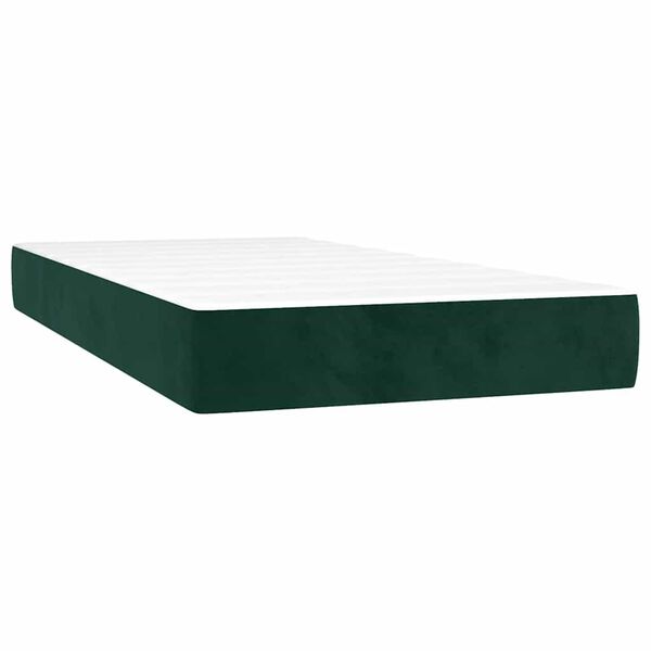 vidaXL Box spring krevet s madracem tamnozeleni 90x200 cm bar&scaron;unasti
