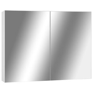 vidaXL Kupaonski ormarić s ogledalom bijeli 80 x 15 x 60 cm MDF