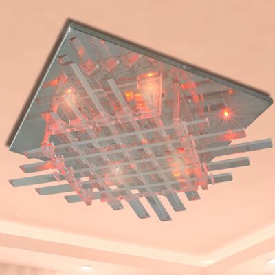 Kvadratna RGB LED stropna svjetiljka sa staklenim trakama