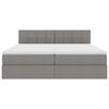 vidaXL Krevet S LED lampica s pohranom Sivo-smeđa 180 x 200 cm tkanina