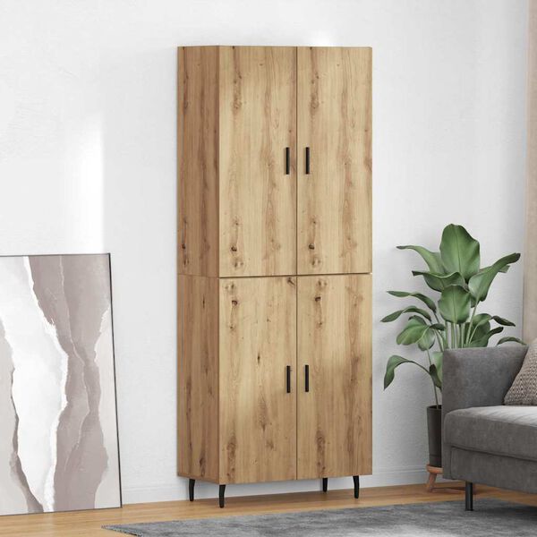 vidaXL Highboard 2 pcs Umjetnički hrast Inženjerska drva i staklo