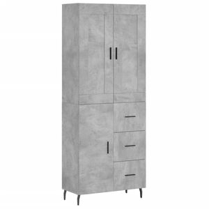vidaXL Visoka komoda siva betona 69,5x34x180 cm od konstruiranog drva