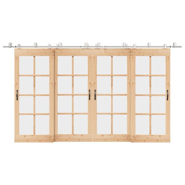 vidaXL Pribor za klizna vrata od nehrđajućeg čelika 200 cm srebrni