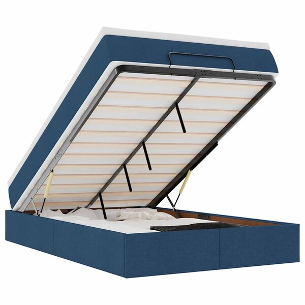 vidaXL Otomanski okvir kreveta s madraca plavi 120x190 cm od tkanine