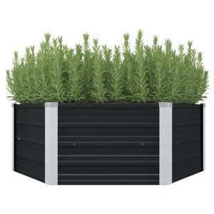 vidaXL Povi&scaron;ena vrtna gredica antracit 129x129x45 cm pocinčani čelik