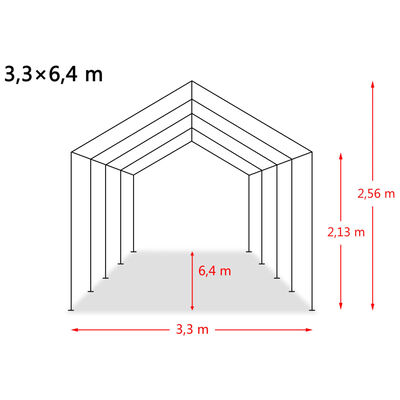 vidaXL Uklonjivi šator za stoku PVC 550 g/m² 3,3 x 6,4 m tamnozeleni