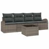 vidaXL Sjedeća garnitura za vrt 5 pcs 4-Seater Siva poliratan