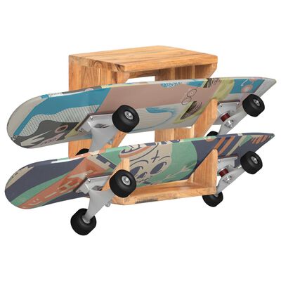 vidaXL Zidni držač za skateboard 25 x 20 x 30 cm masivno drvo bagrema