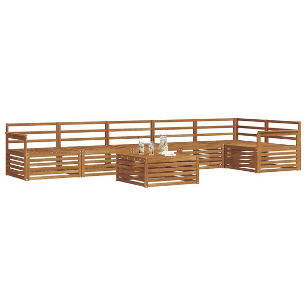 vidaXL Set vanjskih sofa 7 pcs Prirodna Čvrsto drvo akacije