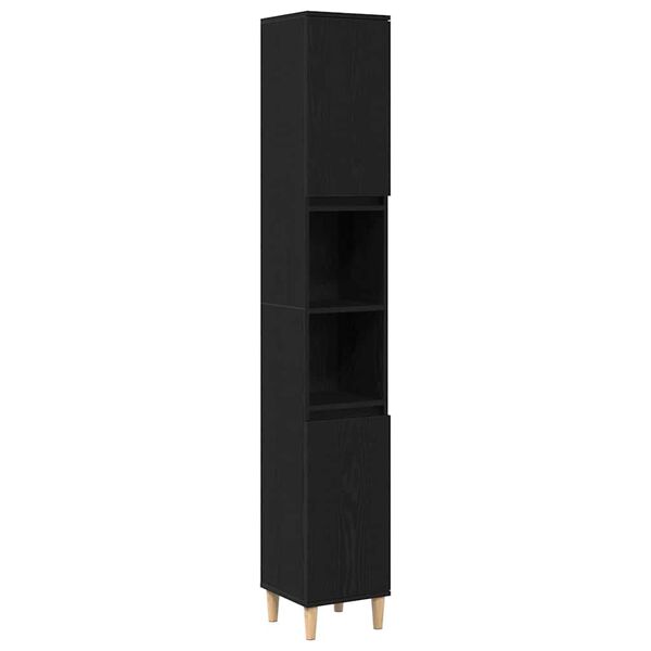 vidaXL Kupaonski ormar Crni hrast 30 x 30 x 190 cm Konstruirano drvo