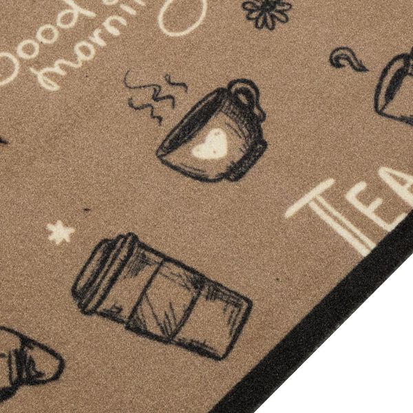 vidaXL Kuhinjski tepih perivi s natpisom Morning 60x300 cm bar&scaron;unasti