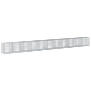 vidaXL Gabionska ko&scaron;ara s poklopcem 1100x100x100 cm pocinčano željezo