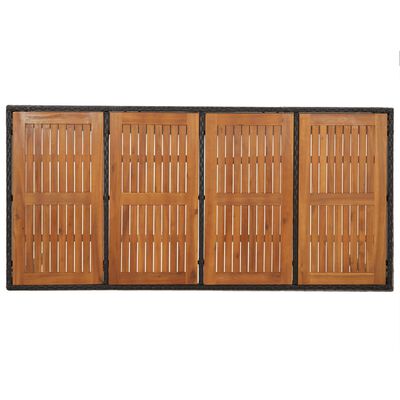 vidaXL Vrtni stol s drvenom pločom crni 190 x 90 x 75 cm od poliratana
