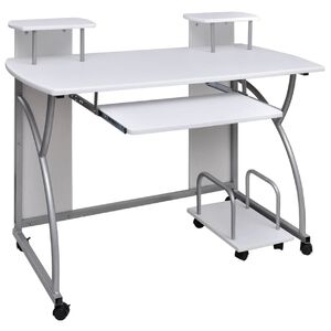 vidaXL Stol za računalo bijeli 110 x 52 x 88,5 cm konstruirano drvo
