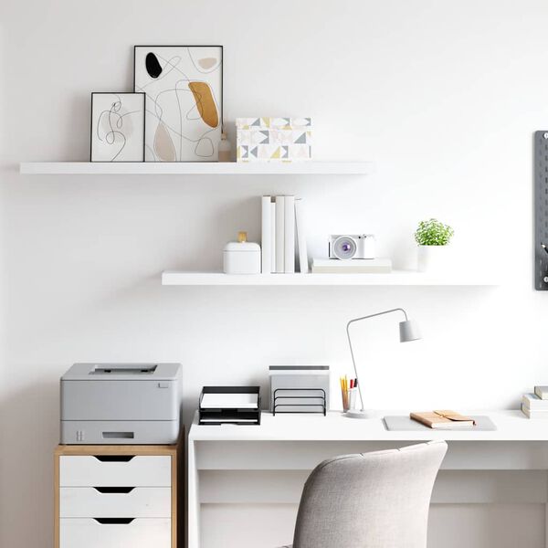 vidaXL Plutajuće zidne police 2 kom bijele 120 x 23,5 x 3,8 cm MDF