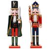vidaXL Božićni nutcracker TURKU 2 kom. Crvena i Crna 38 cm