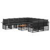 vidaXL Set vanjskih sofa 12 pcs Crna i tamno siva Poliester