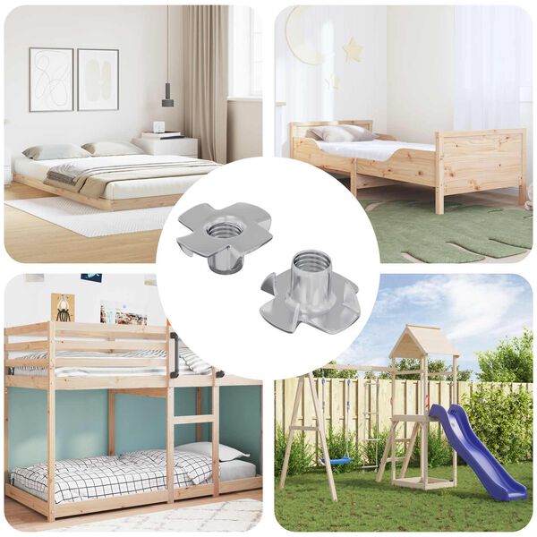 vidaXL Urezana T-matica 2 pcs Srebrno M6 mm Čelik