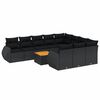 vidaXL 11-dijelni set vrtnih sofa od poliratana s jastucima crni
