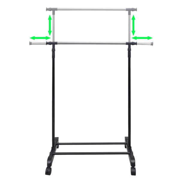 vidaXL Podesivi stalci za odjeću s prečkom za vješanje 2 kom