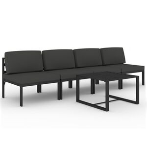 vidaXL 5-dijelna vrtna garnitura s jastucima aluminijska antracit