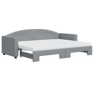 vidaXL Dnevni krevet na razvlačenje svjetlosivi 80 x 200 cm od tkanine