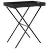 vidaXL Sklopivi stol s pladnjem crni 65 x 40 x 75 cm od poliratana