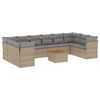 vidaXL 11-dijelni set vrtnih sofa s jastucima bež od poliratana