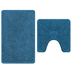 vidaXL Set prostirki za kupatilo s protukliznom podlogom 2 pcs Plava