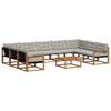 vidaXL Set vanjskih sofa 10 kom. Prirodna i svijetlo siva
