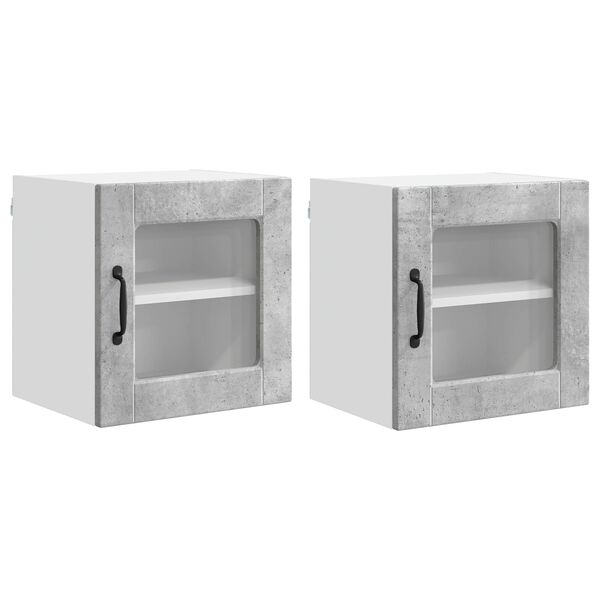 vidaXL Kuhinjski ormarić s policom 2 pcs Betonski sivi 40 x 31 x 40 cm