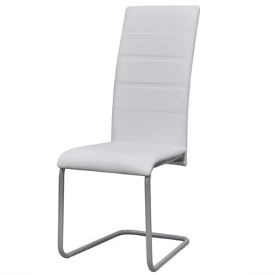 vidaXL Konzolne blagovaonske stolice od umjetne kože 2 kom bijele