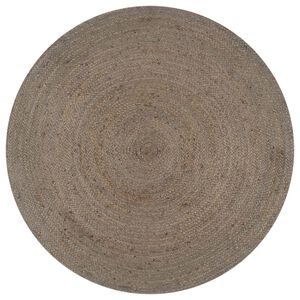 vidaXL Ručno rađeni tepih od jute okrugli 150 cm sivi