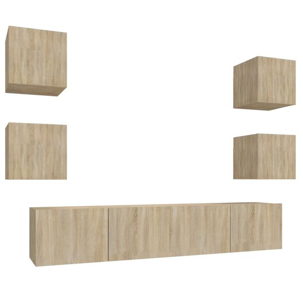 vidaXL 6-dijelni set TV ormarića boja hrasta sonome konstruirano drvo