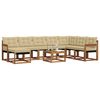 vidaXL Set vanjskih sofa s jastukom 9 pcs Prirodna i bež
