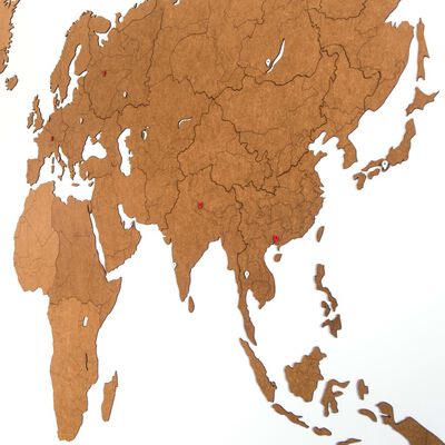 MiMi Innovations zidna drvena karta svijeta Giant smeđa 280 x 170 cm