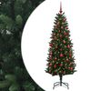 vidaXL Umjetno božićno drvce s kuglicama 120 cm 150 LED lampica