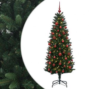 vidaXL Umjetno božićno drvce s kuglicama 120 cm 150 LED lampica