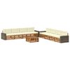 vidaXL Set vanjskih sofa s jastukom 9 pcs Prirodna i krem Poliester